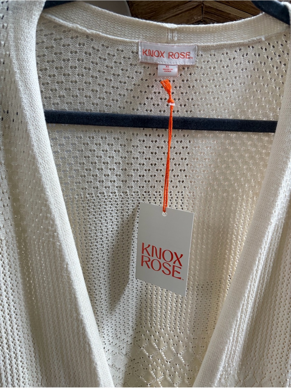 Knox Rose NWT Crochet Open-Front Duster Cardigan in White Sand
Size: XL - Picture 5 of 6